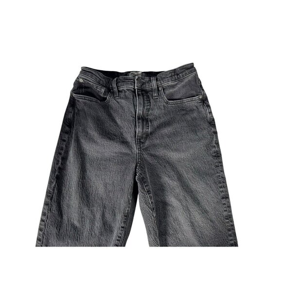 MADEWELL Women's Sz 28 Balloon Black Biscayne Wash Raw-Hem Denim Jeans - Picture 4 of 11